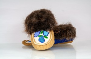 Traditional Slippers with Beaver Fur Trim