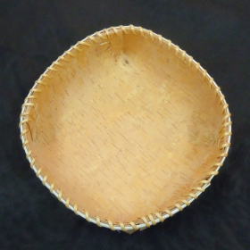 Small round birch bowl