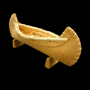 10″ miniature birch bark canoe